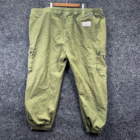 RGSTR Mens Olive Green Cargo Jogger Pants Streetwear Barcode Graphic Size 5X - Picture 7 of 8